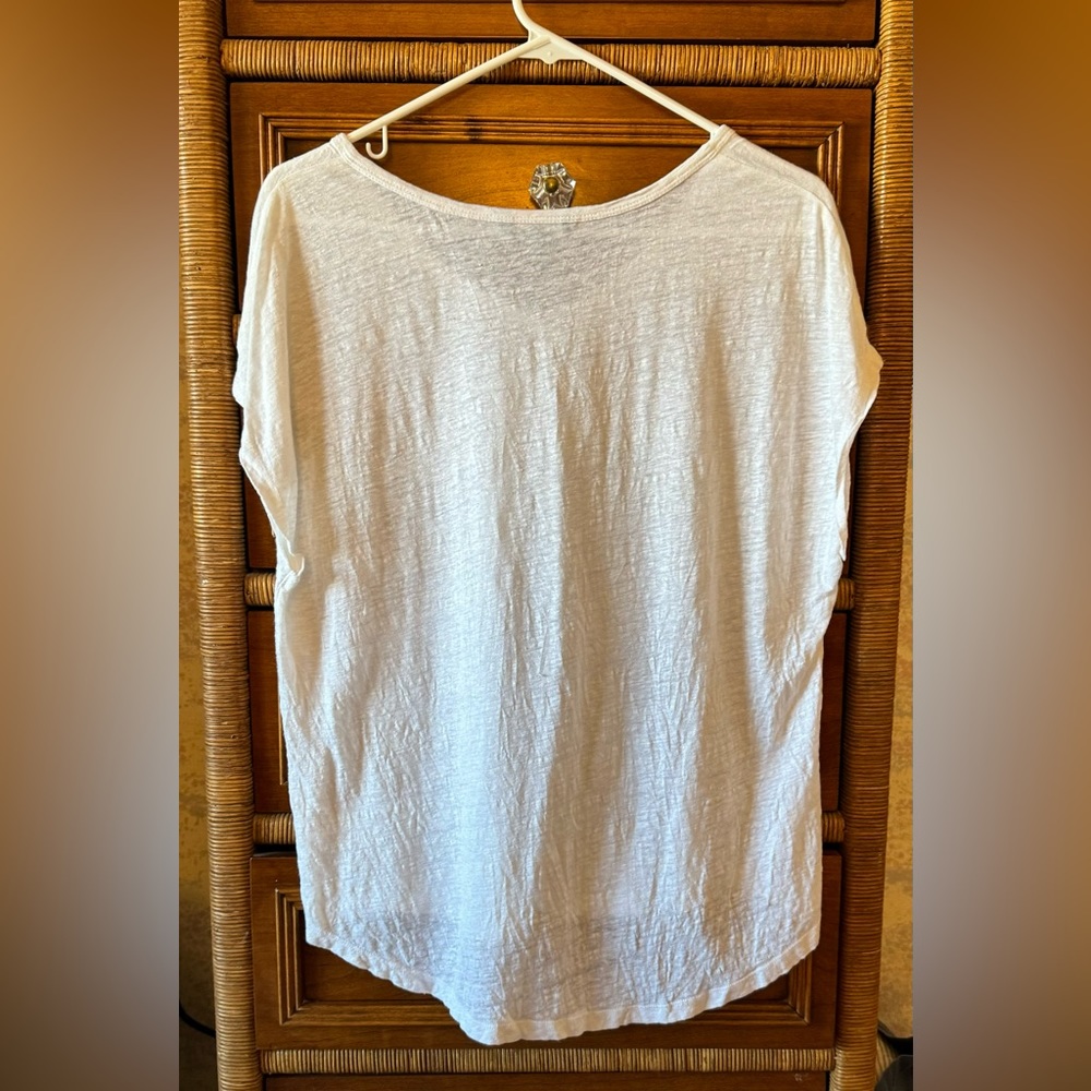 Tommy Bahama Women’s White Linen Pull On Shirt Size L - Picture 2 of 5